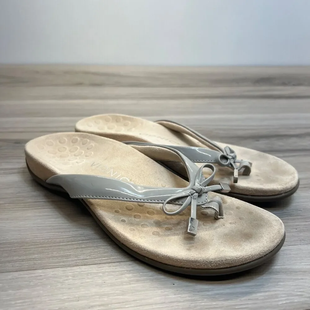 Vionic Bella II Women's Orthotic Sandals Thong Size‎ 7 EU 38 Beige Bow